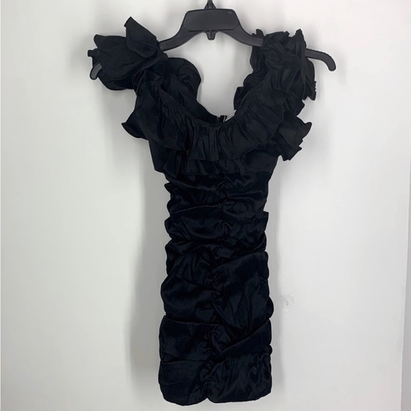 REVOLVE Lovers and Friends Nikolina Ruched Dress in Black - Picture 4 of 5